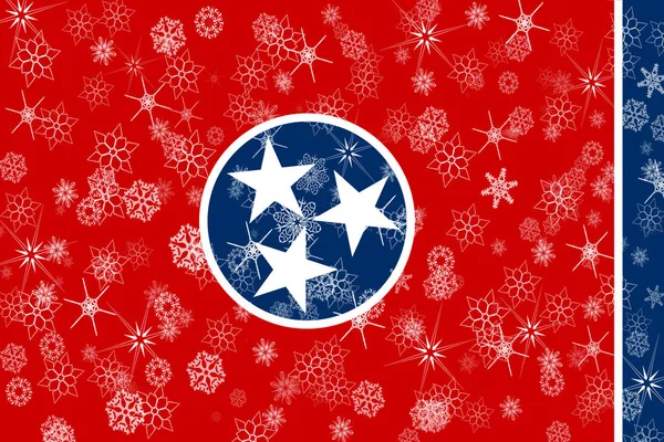 Tennessee winter sneeuwvlokken vlag achtergrond. Verenigde Staten van Amerika — Stockfoto