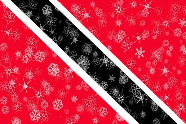 Bandeira de flocos de neve de inverno de Trinidad e Tobago — Fotografia de Stock