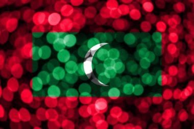 Maldivler soyut bulanık bokeh bayrak. Noel, yeni yıl ve ulusal gün kavramı bayrak.