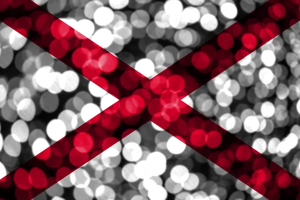 Alabama Bandera Bokeh Borrosa Abstracta Bandera Del Concepto Navidad Año — Foto de Stock