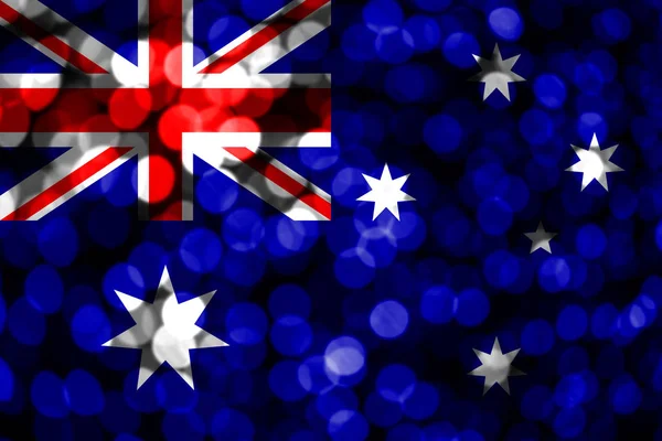 Australie Abstrait Drapeau Bokeh Flou Noël Nouvel Drapeau Concept Fête — Photo