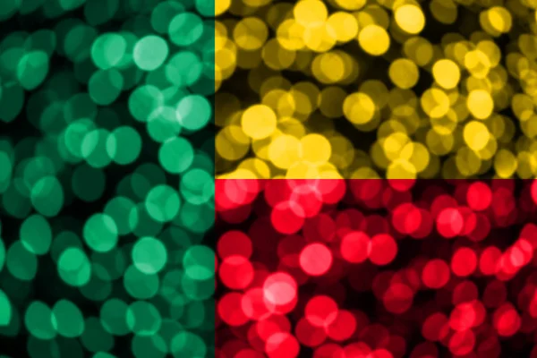 Benin Abstrakte Verschwommene Bokeh Flagge Weihnachten Neujahr Und Nationalfeiertag — Stockfoto