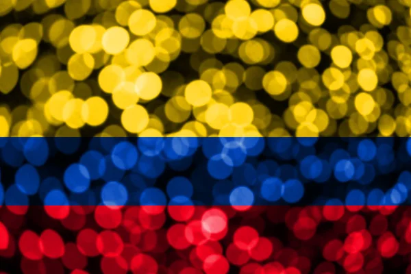 Vlajka Kolumbie Abstraktní Fuzzy Bokeh Vánoce Nový Rok Národní Den — Stock fotografie