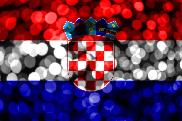 Croacia Abstracta Borrosa Bandera Bokeh Bandera Del Concepto Navidad Año —  Fotos de Stock