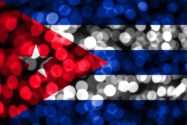 Cuba Abstracta Borrosa Bandera Bokeh Bandera Del Concepto Navidad Año — Foto de Stock