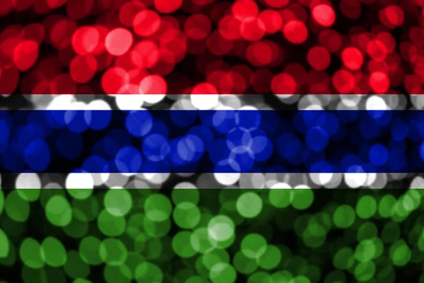 Vlajka Gambie Abstraktní Fuzzy Bokeh Vánoce Nový Rok Národní Den — Stock fotografie