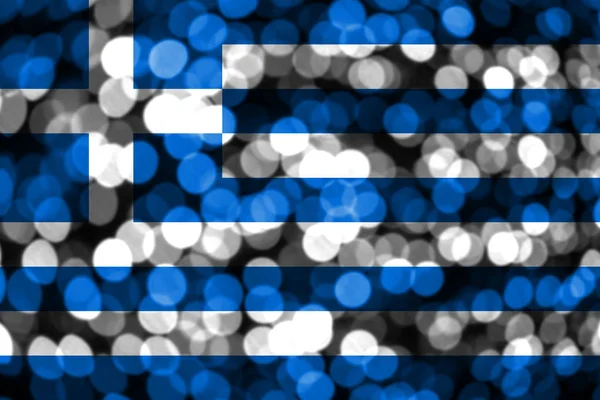 Vlag Van Abstracte Wazig Bokeh Van Griekenland Kerstmis Nieuwjaar Nationale — Stockfoto