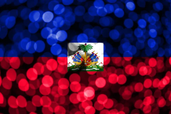 Haïti Drapeau Bokeh Flou Abstrait Noël Nouvel Drapeau Concept Fête — Photo