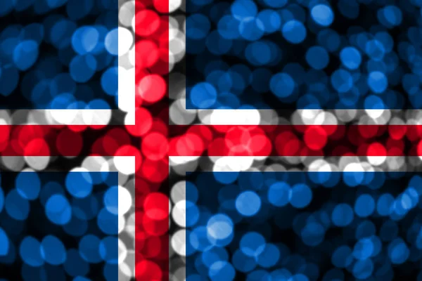 Islandia Abstracta Borrosa Bandera Bokeh Bandera Del Concepto Navidad Año —  Fotos de Stock