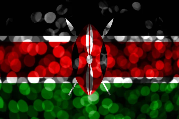 Vlag Van Abstracte Wazig Bokeh Van Kenia Kerstmis Nieuwjaar Nationale — Stockfoto