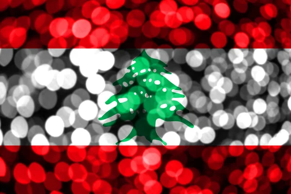 Vlag Van Abstracte Wazig Bokeh Van Libanon Kerstmis Nieuwjaar Nationale — Stockfoto