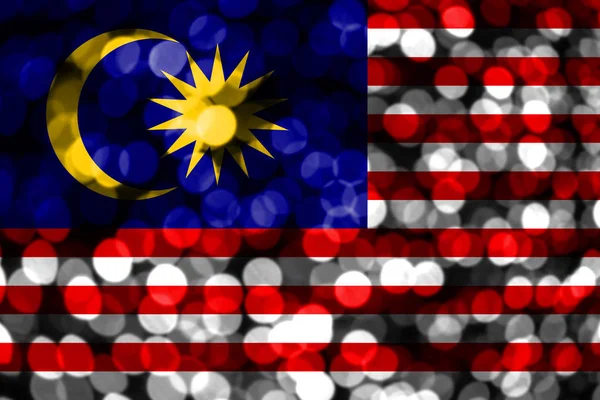 Malesia Bandiera Bokeh Sfocata Astratta Natale Capodanno Festa Nazionale Bandiera — Foto Stock