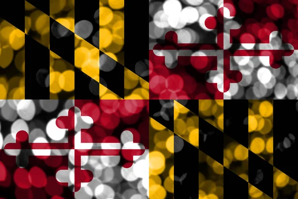 Maryland Bandera Bokeh Borrosa Abstracta Bandera Del Concepto Navidad Año —  Fotos de Stock