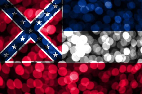 Vlag Van Abstracte Wazig Bokeh Van Mississippi Kerstmis Nieuwjaar Nationale — Stockfoto