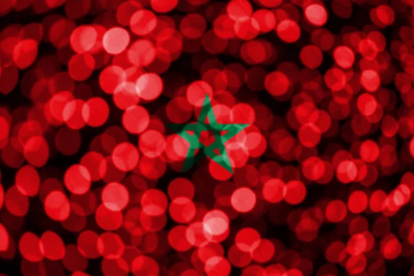 Marruecos Bandera Bokeh Borrosa Abstracta Bandera Del Concepto Navidad Año —  Fotos de Stock