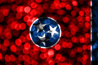 Tennessee soyut bulanık bokeh bayrak. Noel, yeni yıl ve ulusal gün kavramı bayrak. Amerika Birleşik Devletleri.