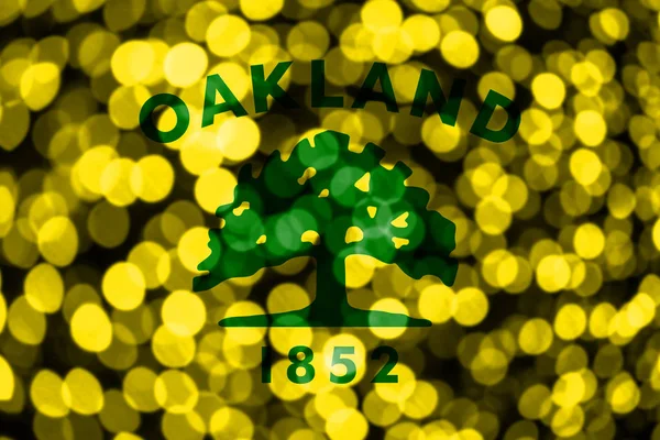 Oakland California Abstract Blurry Bokeh Flag Christmas New Year National — Stock Photo, Image