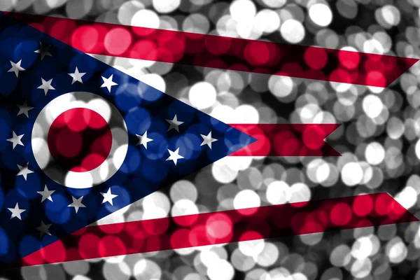 Ohio abstract blurry bokeh flag. Christmas, New Year and National day concept flag. United States of America.