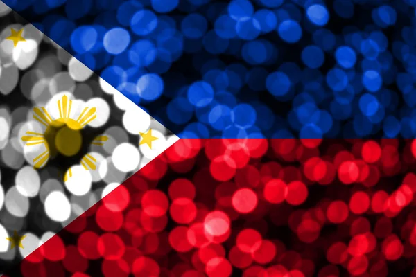 フィリピンは ぼやけてボケ フラグを抽象化します クリスマス 正月と国立の日コンセプト フラグ — ストック写真