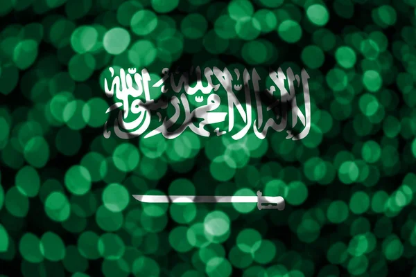 Arabia Saudita Bandera Bokeh Borrosa Abstracta Bandera Del Concepto Navidad — Foto de Stock