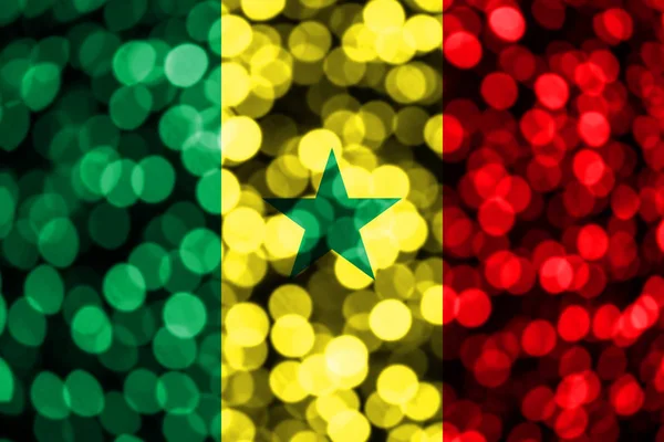 Senegal Soyut Bulanık Bokeh Bayrak Noel Yeni Yıl Ulusal Gün — Stok fotoğraf
