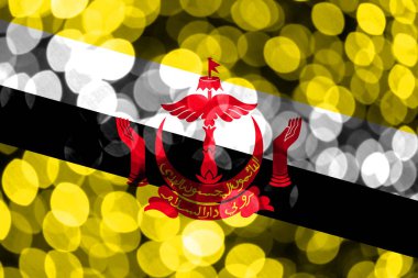 Brunei soyut bulanık bokeh bayrak. Noel, yeni yıl ve ulusal gün kavramı bayrak.