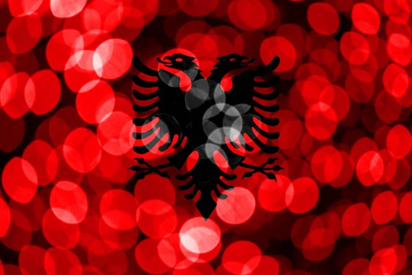 Albania Bandera Bokeh Borrosa Abstracta Bandera Del Concepto Navidad Año —  Fotos de Stock