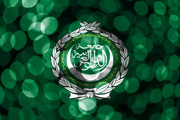 Liga Árabe Abstracta Borrosa Bandera Bokeh Bandera Del Concepto Navidad —  Fotos de Stock