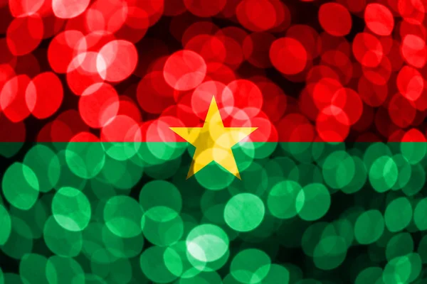 Vlajka Burkiny Faso Abstraktní Fuzzy Bokeh Vánoce Nový Rok Národní — Stock fotografie