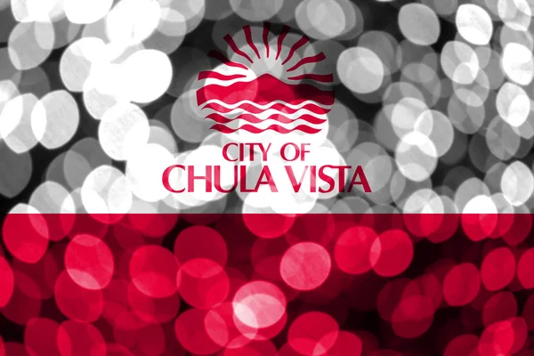 Chula Vista California Abstract Blurry Bokeh Flag Christmas New Year — Stock Photo, Image