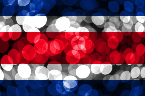 Costa Rica Bandera Bokeh Borrosa Abstracta Bandera Del Concepto Navidad —  Fotos de Stock