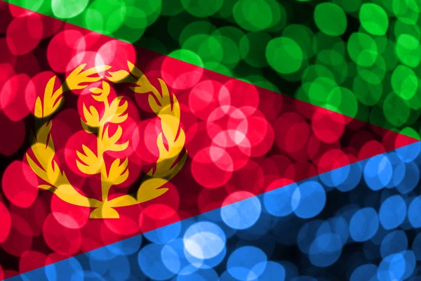 Eritrea Absztrakt Homályos Bokeh Zászló Karácsony Nemzeti Nap Koncepció Zászló — Stock Fotó