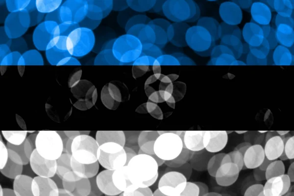 Estonia Bandera Bokeh Borrosa Abstracta Bandera Del Concepto Navidad Año — Foto de Stock