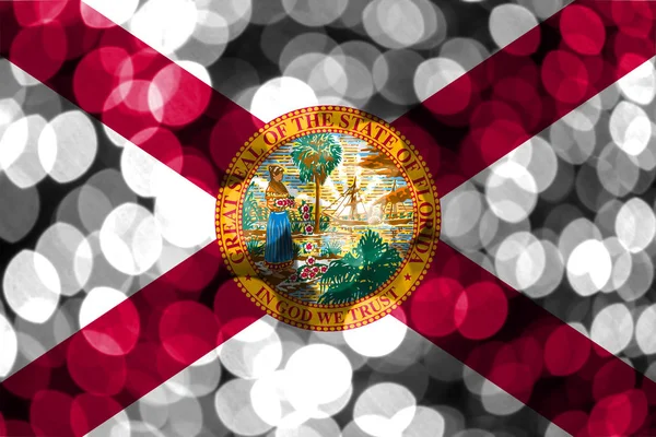 Прапор Флориди Абстрактних Розмито Боке Різдво Новий Рік Національний День — стокове фото