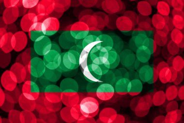 Maldivler soyut bulanık bokeh bayrak. Noel, yeni yıl ve ulusal gün kavramı bayrak.