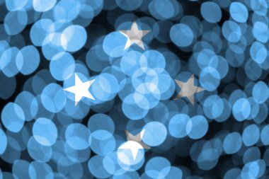 Mikronezya soyut bulanık bokeh bayrak. Noel, yeni yıl ve ulusal gün kavramı bayrak.