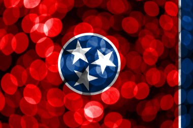 Tennessee soyut bulanık bokeh bayrak. Noel, yeni yıl ve ulusal gün kavramı bayrak. Amerika Birleşik Devletleri.