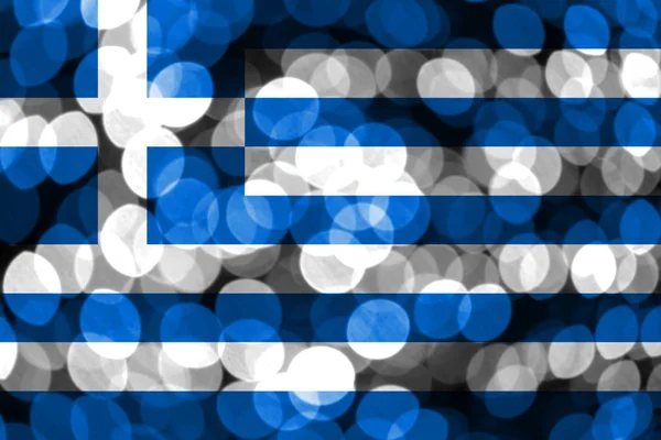Ελλάδα Αφηρημένη Θολή Bokeh Σημαία Χριστούγεννα Πρωτοχρονιά Και Εθνική Ημέρα — Φωτογραφία Αρχείου