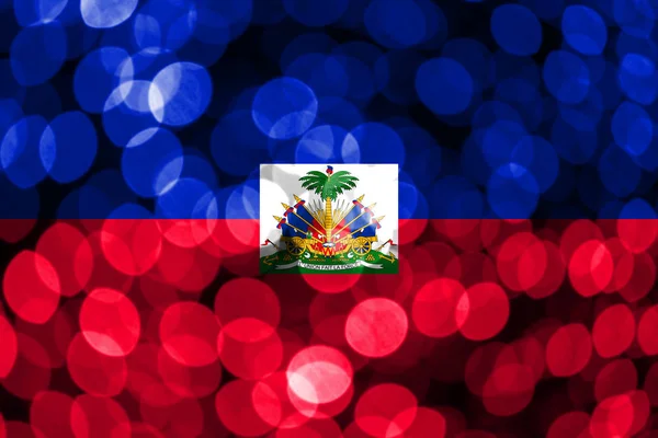 Haiti Bandiera Bokeh Sfocata Astratta Natale Capodanno Festa Nazionale Bandiera — Foto Stock