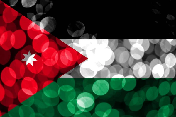 Vlag Van Abstracte Wazig Bokeh Van Jordanië Kerstmis Nieuwjaar Nationale — Stockfoto