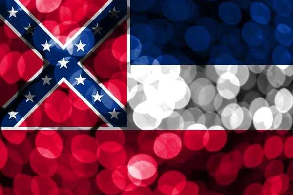 Mississippi Abstrato Desfocado Bokeh Bandeira Natal Ano Novo Bandeira Conceito — Fotografia de Stock