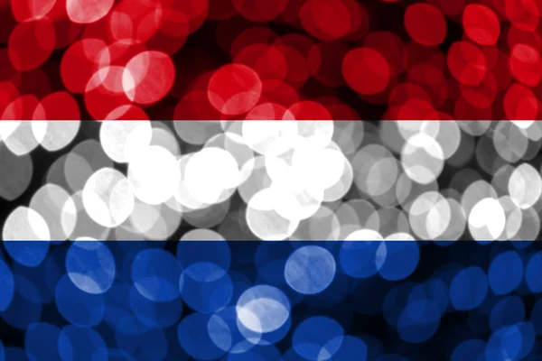 Flaga Holandia Streszczenie Bokeh Rozmazane Boże Narodzenie Nowy Rok Narodowy — Zdjęcie stockowe