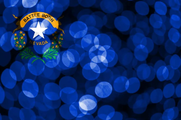 Nevada Abstrato Desfocado Bandeira Bokeh Natal Ano Novo Bandeira Conceito — Fotografia de Stock