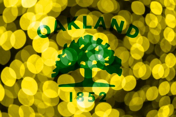 Oakland California Abstract Blurry Bokeh Flag Christmas New Year National — Stock Photo, Image