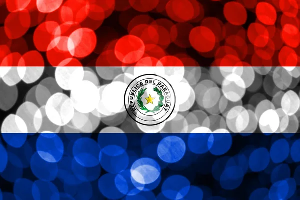 Парагвайский Абстрактный Размытый Флаг Боке Концепция Рождества Нового Года Национального — стоковое фото