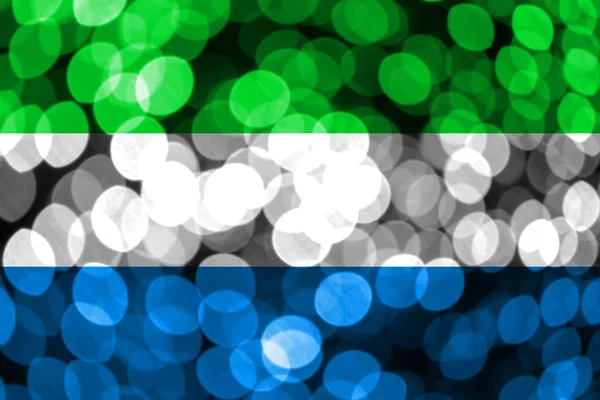 Vlajka Sierra Leone Abstraktní Fuzzy Bokeh Vánoce Nový Rok Národní — Stock fotografie
