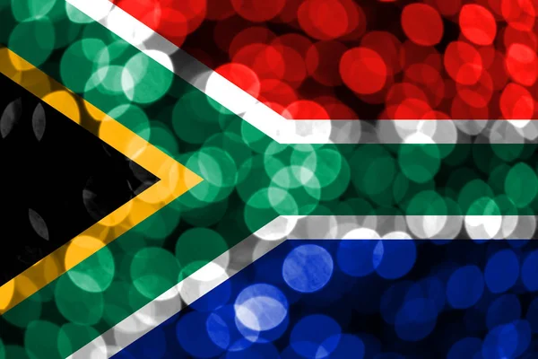 Dél Afrika Absztrakt Homályos Bokeh Zászló Karácsony Nemzeti Nap Koncepció — Stock Fotó