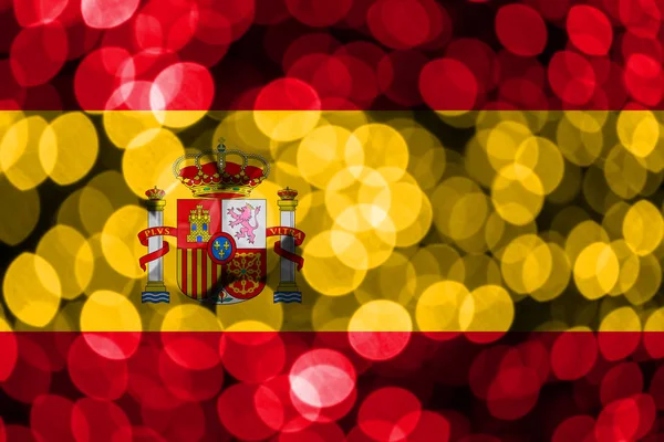 Spanien Abstrakte Verschwommene Bokeh Flagge Weihnachten Neujahr Und Nationalfeiertag — Stockfoto