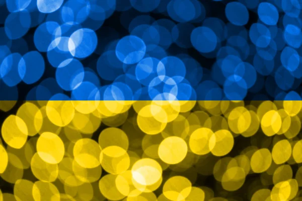 Ukraine Abstrait Drapeau Bokeh Flou Noël Nouvel Drapeau Concept Fête — Photo