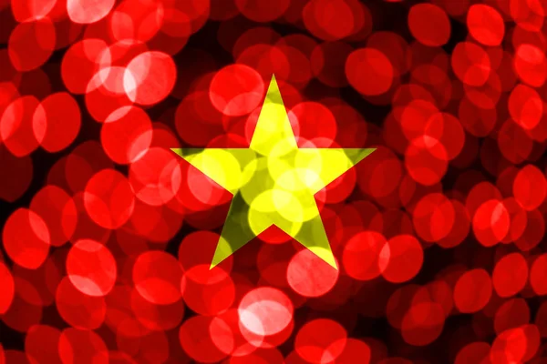 Vietnam Abstract Blurry Bokeh Flag Christmas New Year National Day — Stock Photo, Image